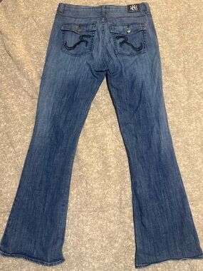 Rock & Republic Dark Blue Flare Jeans with Embroidered Back Pockets